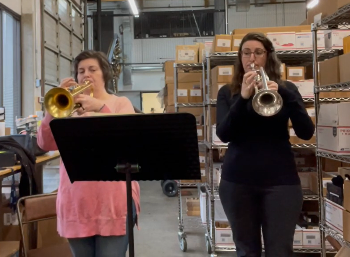 Sarah Viens with Amanda Marquis at The Mighty Quinn Brass and Winds