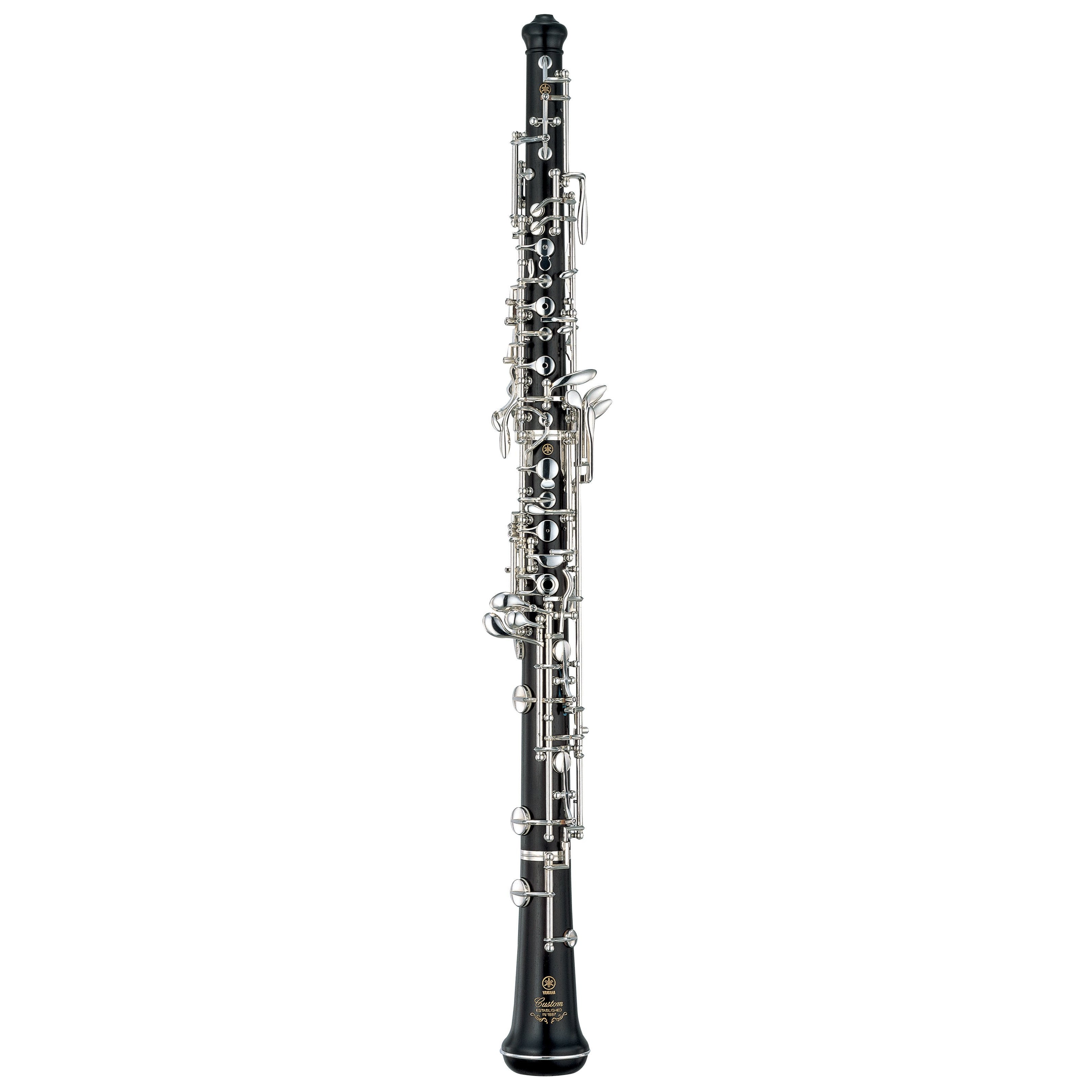 A beautiful modern oboe on a white background