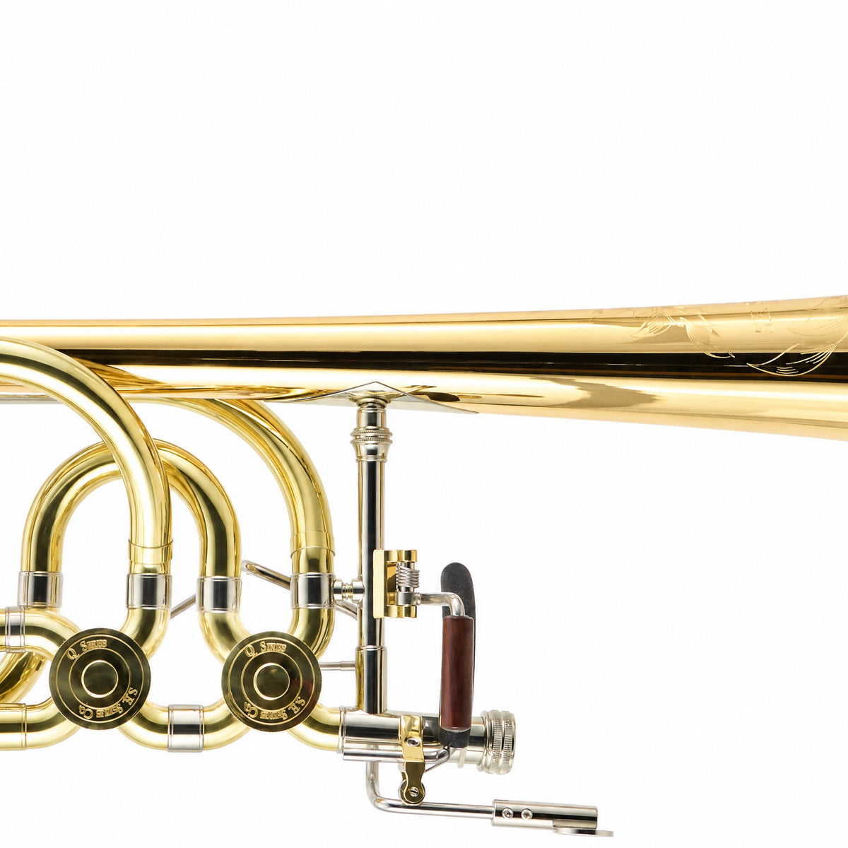S.E. Shires Q36GR Q-Series Bass Trombone with Gold Brass Bell, Rotary Valves