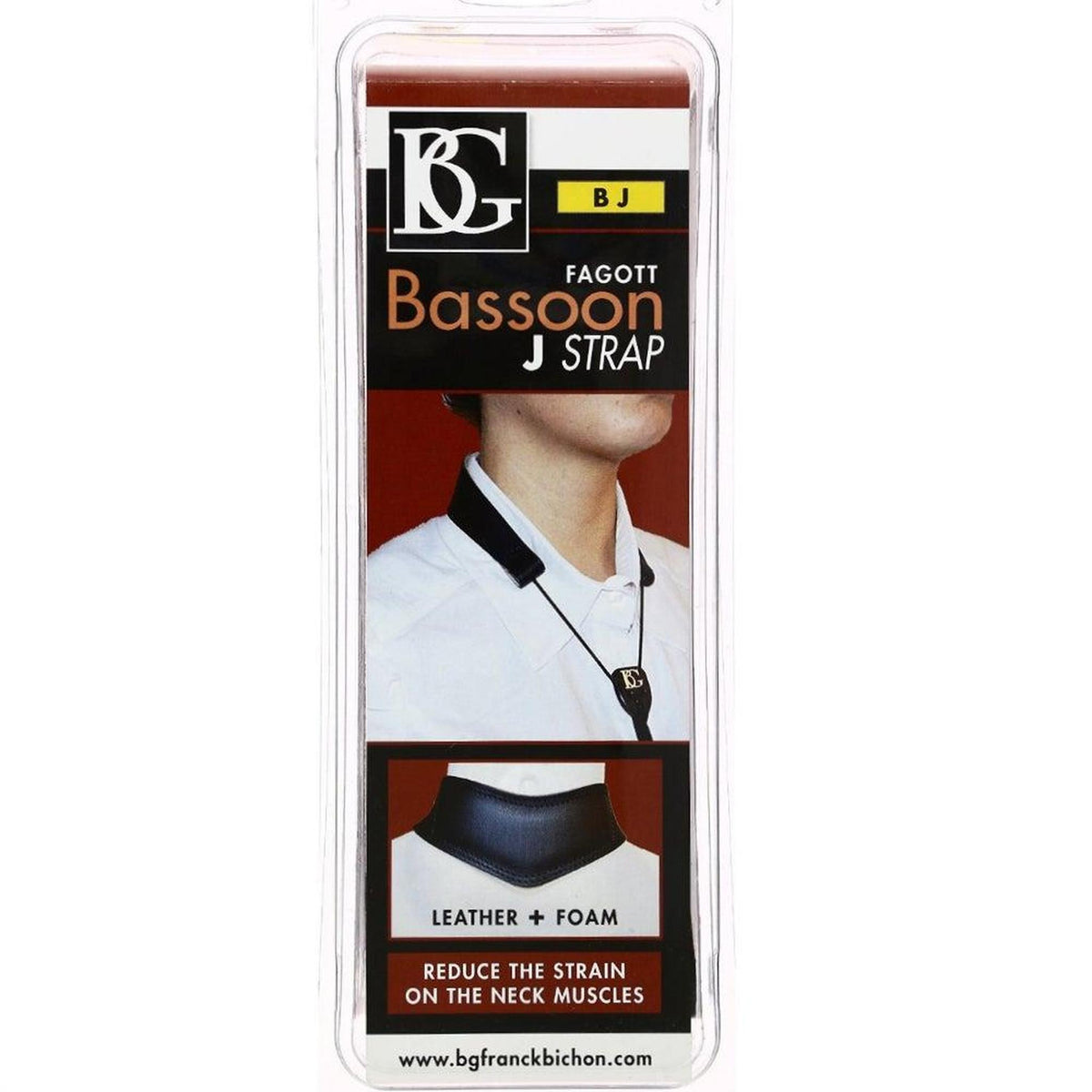 BG Model BJ Foam Padded Leather Bassoon Neck Strap