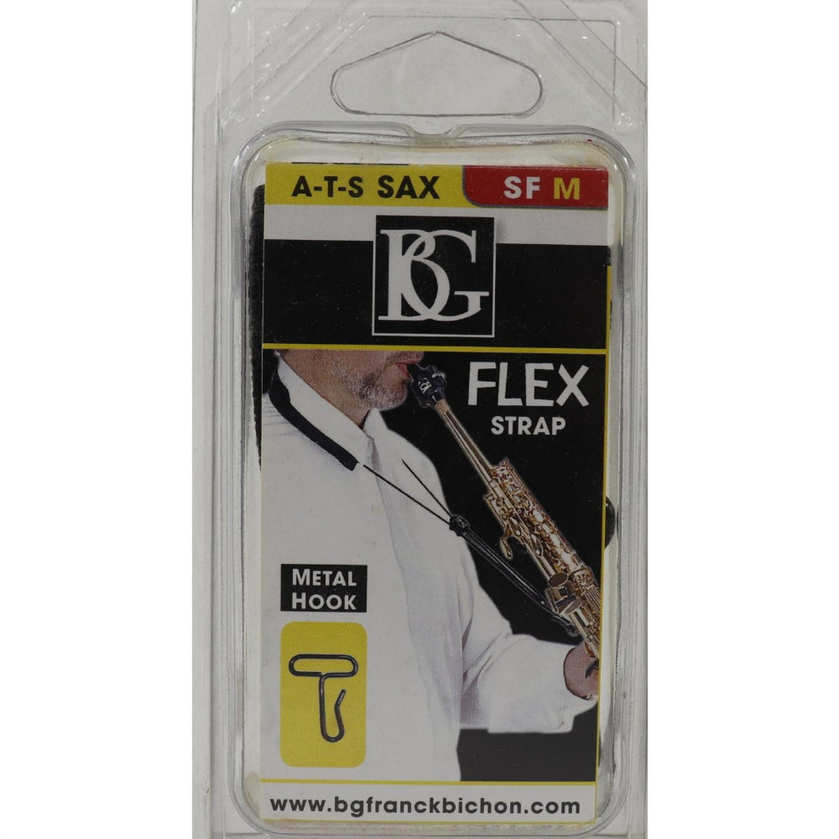 BG Model SFM Alto Tenor or Soprano Saxophone Flex Strap with Metal Hook