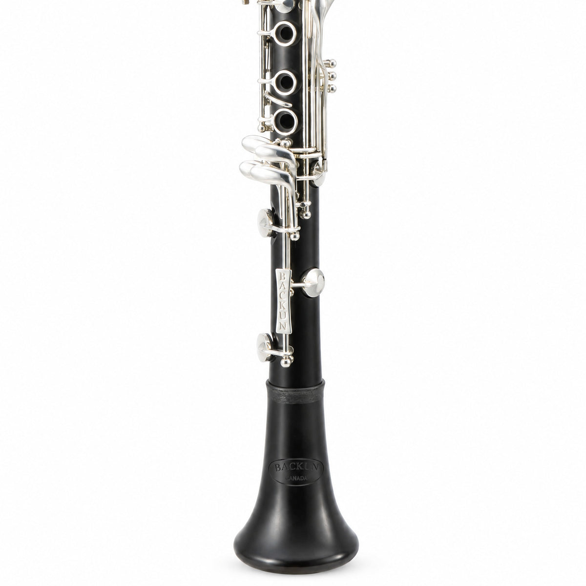 Backun BCLAQG-SKE Q-Series A Clarinet in Grenadilla with Silver Keys. Left Eb Key