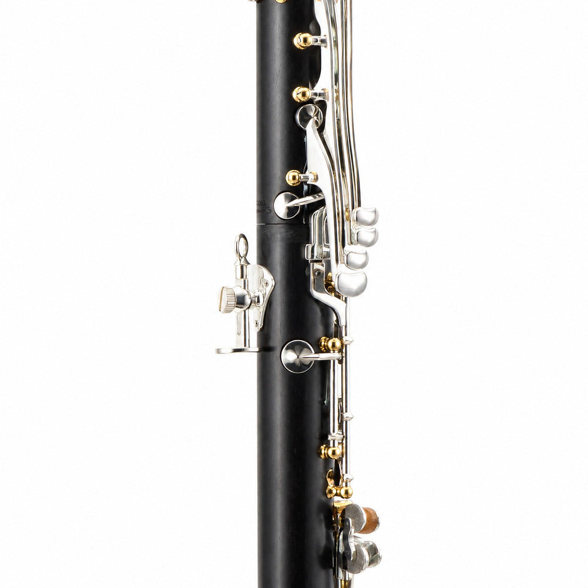 Backun BCLAQG-SKGE Q-Series A Clarinet in Grenadilla with Silver Keys, Gold Posts. Left Eb Key