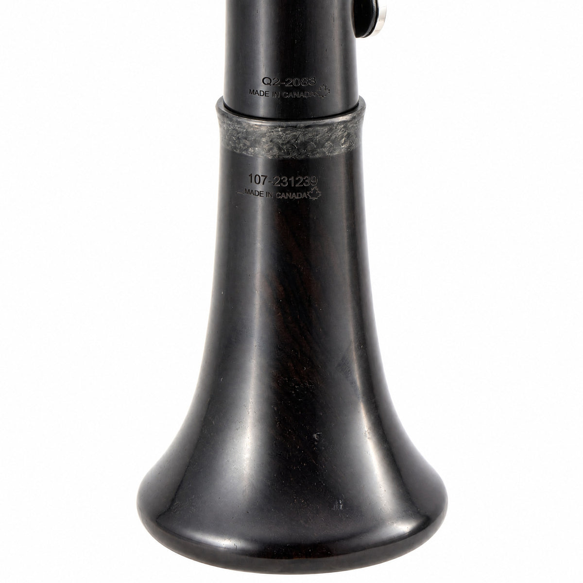 Backun BCLAQG-SKGE Q-Series A Clarinet in Grenadilla with Silver Keys, Gold Posts. Left Eb Key