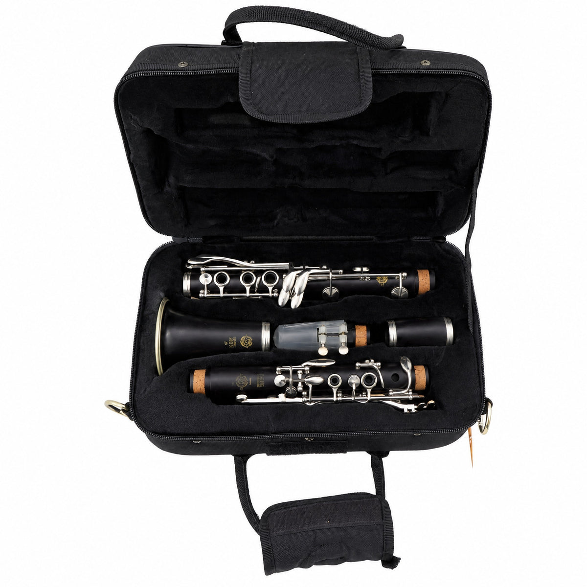Backun BCLAQG-SKGE Q-Series A Clarinet in Grenadilla with Silver Keys, Gold Posts. Left Eb Key