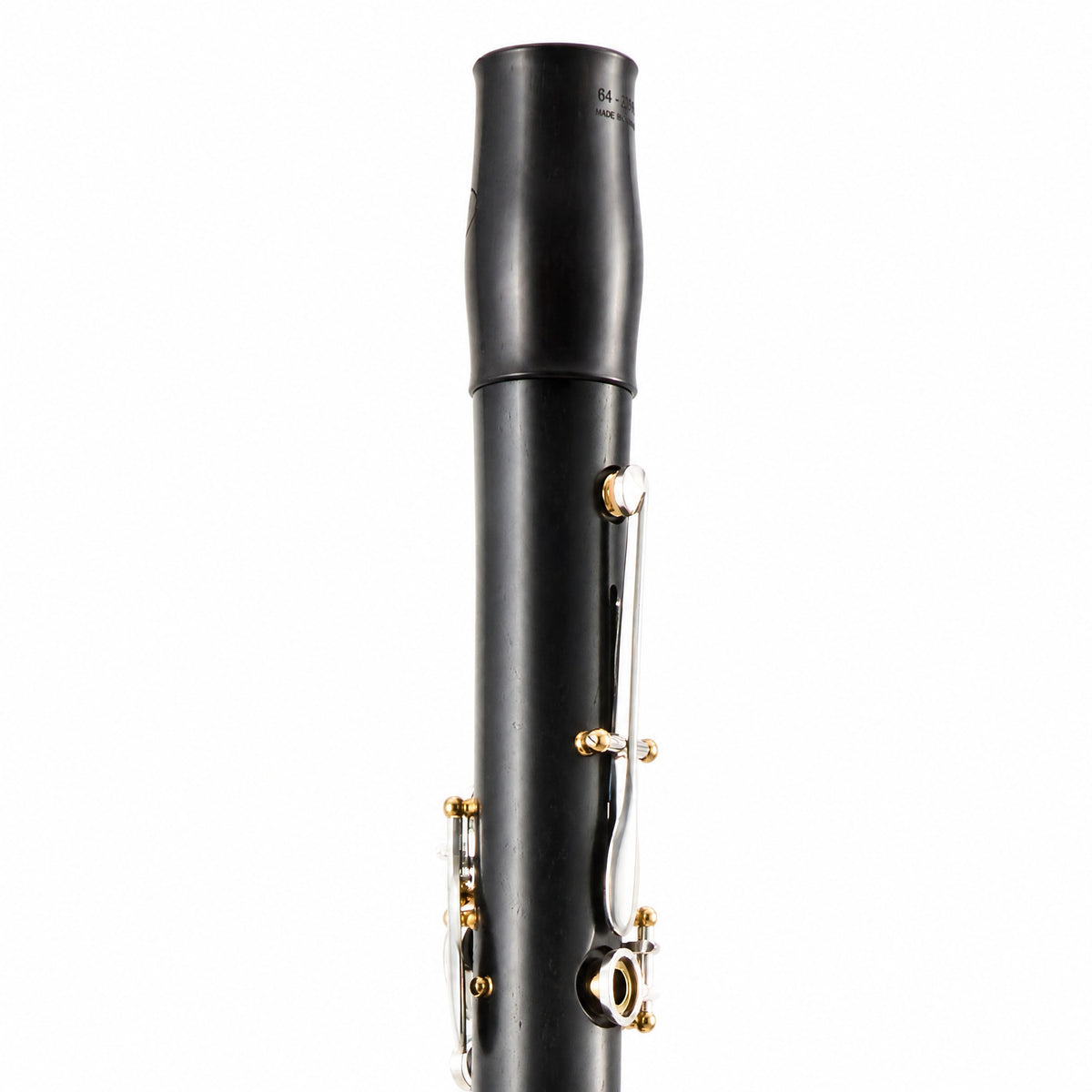 Backun BCLAQG-SKGE Q-Series A Clarinet in Grenadilla with Silver Keys, Gold Posts. Left Eb Key