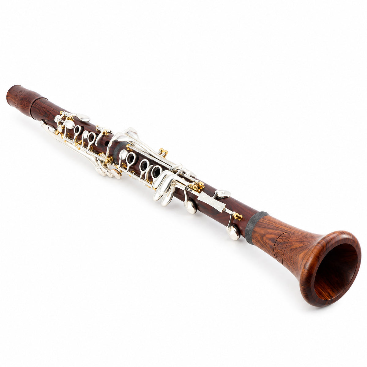 Backun BCLBQC-SKG Q-Series Bb Clarinet in Cocobolo with Silver Keys, Gold Posts