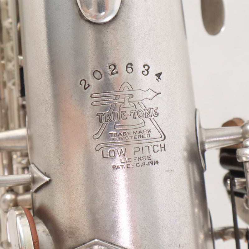 Buescher Straight Alto Saxophone SN 202634 ORIGINAL SILVER PLATE- for sale at BrassAndWinds.com