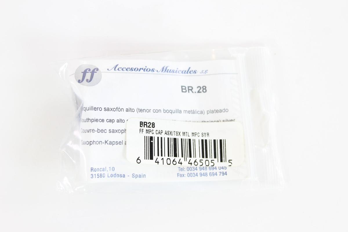 Fortissimo BR28 Silver Plastic Cap for Metal Alto/Tenor Saxophone Mouthpiece