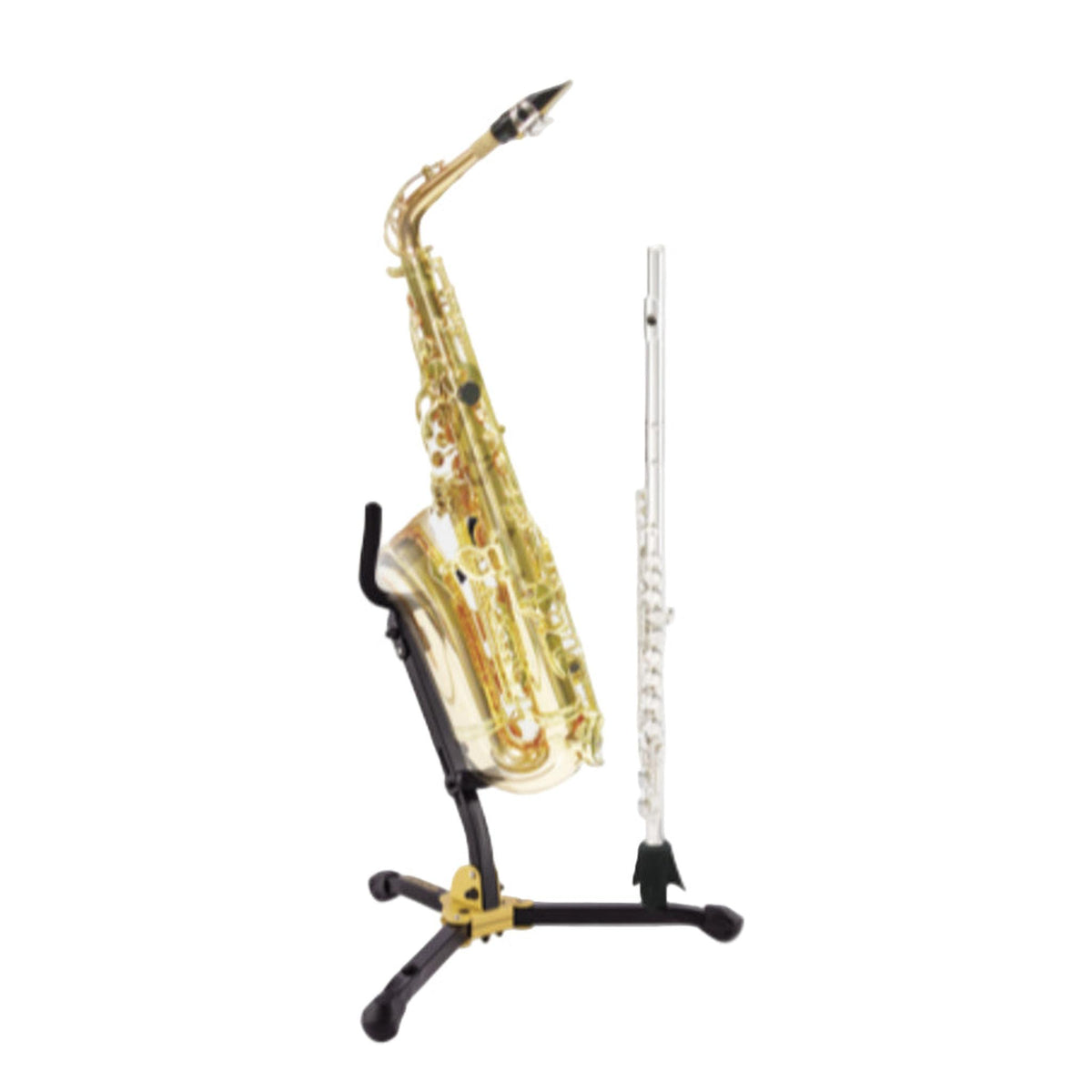 Hercules Model DS532BB 1 Alto or Tenor Saxophone and 1 Flute or Clarinet Stand