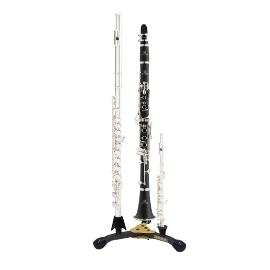 Hercules Model DS543BB 2 Clarinets/Flutes + 1 Piccolo Stand