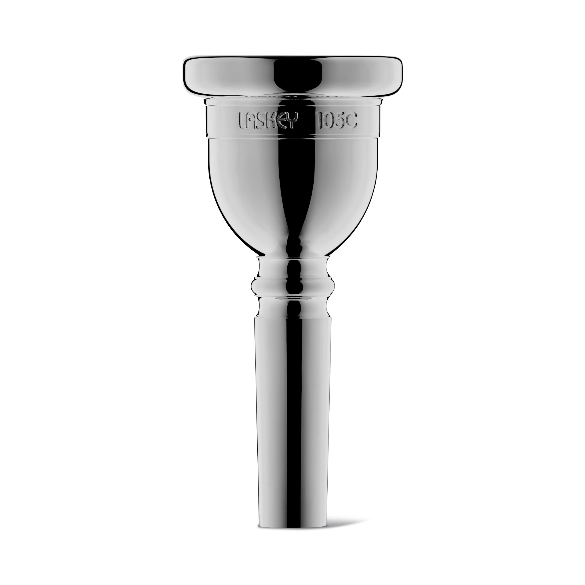 Laskey 105C Contra Bass Trombone Mouthpiece - Large Shank, Silver Plate