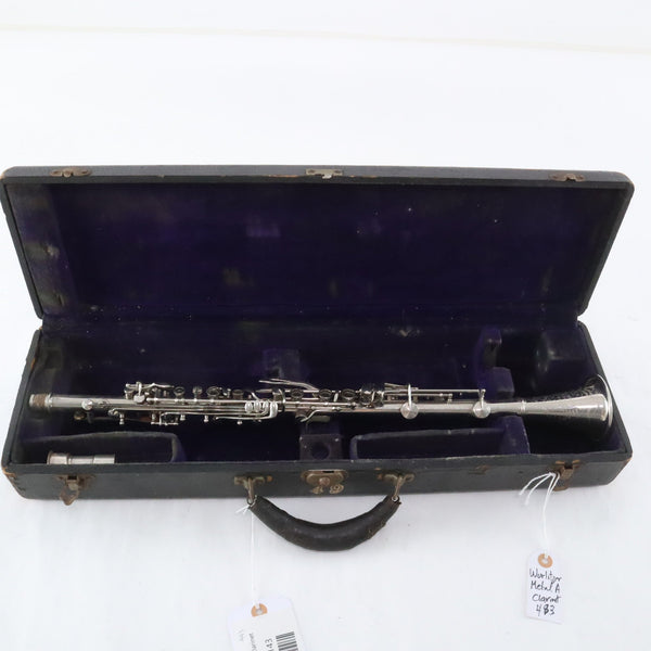 Rudolph Wurlitzer Metal Clarinet in Key of A HISTORIC COLLECTION- for sale at BrassAndWinds.com