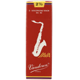 Vandoren SR2725R JAVA Red Tenor Saxophone Reeds, Strength 2.5, Box of 5