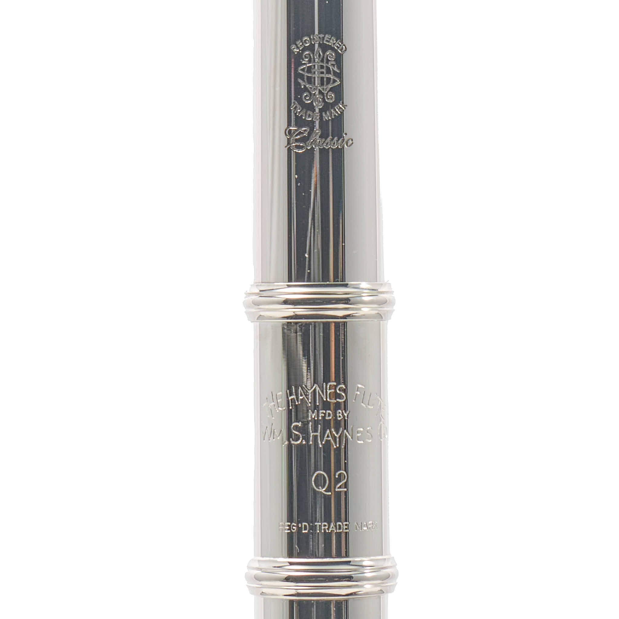 William S. Haynes Q2 Professional Solid Silver Flute with Classic Headjoint