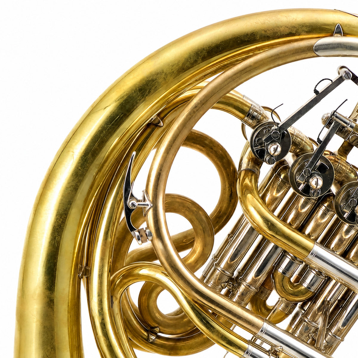Yamaha YHR-871DU F/Bb Professional French Horn in Unlacquered Brass