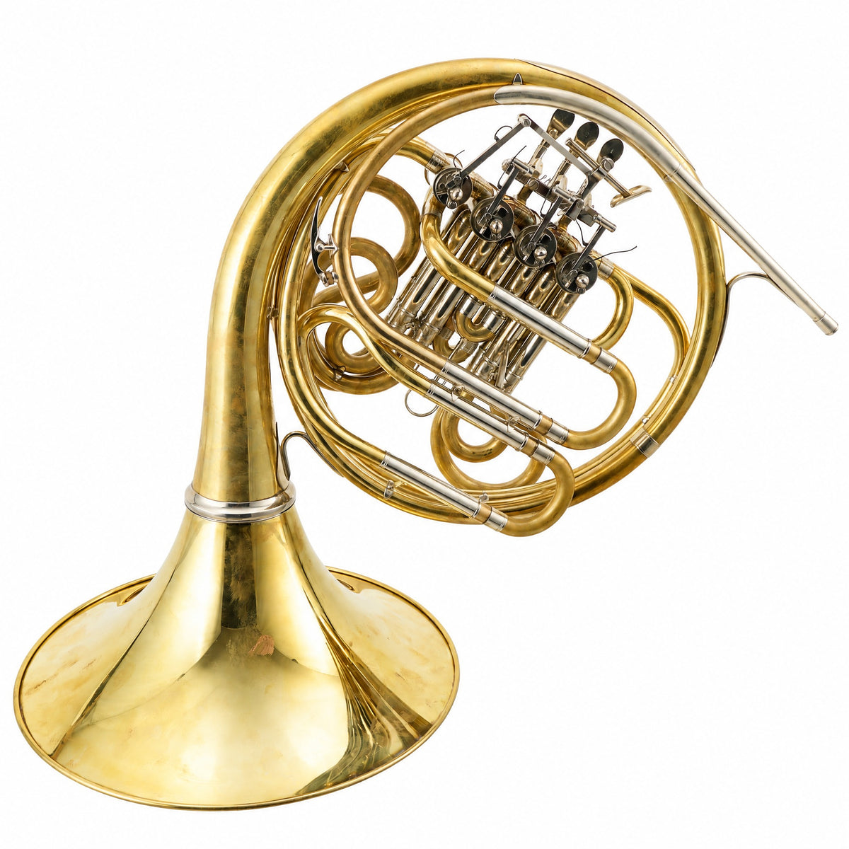 Yamaha YHR-871DU F/Bb Professional French Horn in Unlacquered Brass