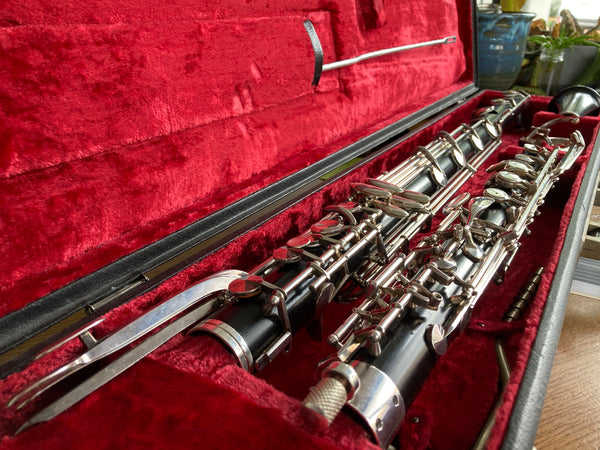 What's on Carlo's Bench? A Uebel Low C Bass Clarinet.