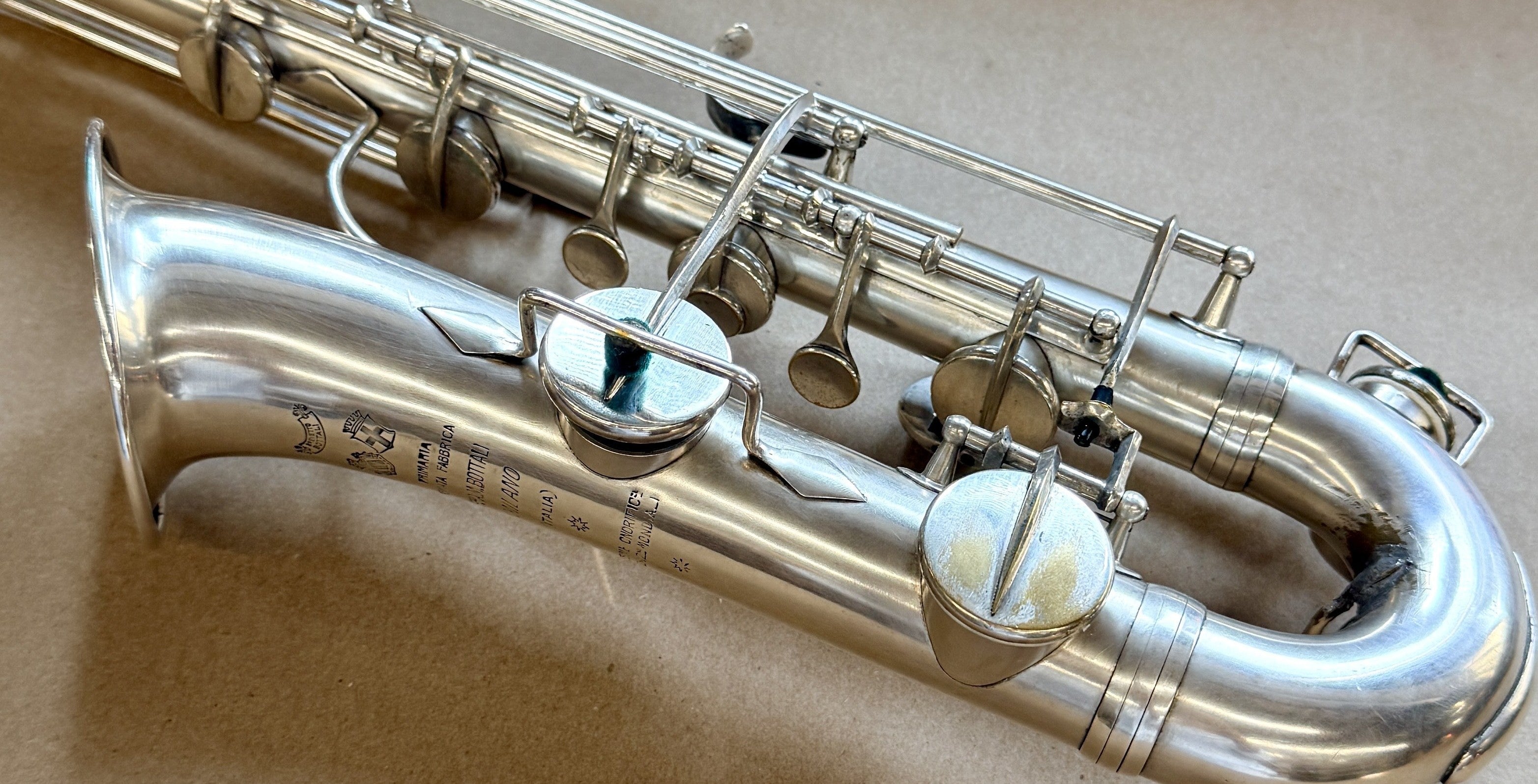 Rare Bottali Brevetto Tenor Rothphone in Silver Plate