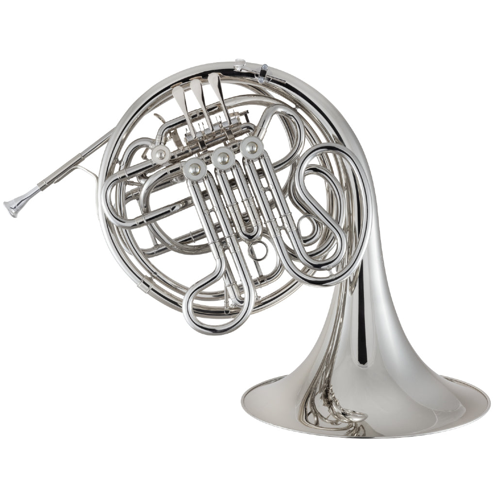 Image of a double french horn on a white background