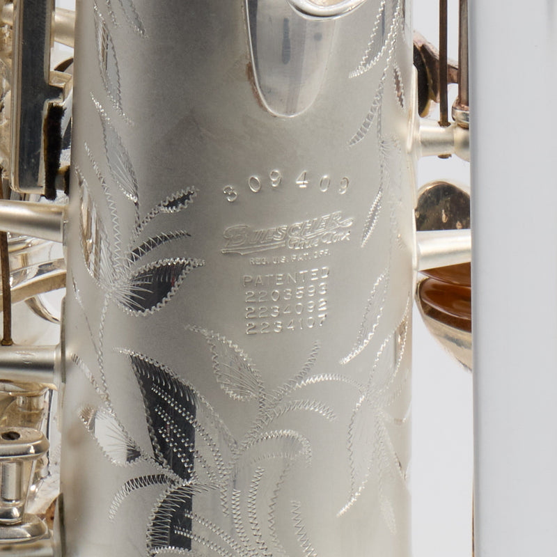 Buescher 400 Top Hat & Cane Tenor Saxophone in Satin Silver SN 309409 EXQUISITE