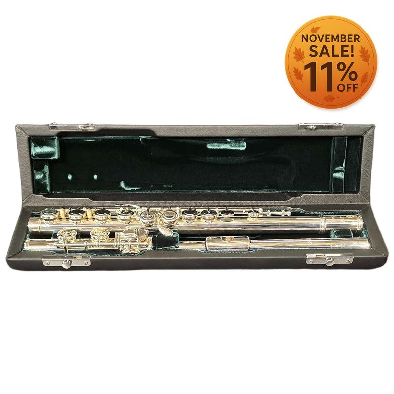 Azumi Model AZS3E Solid Silver Flute Plateau Keys C Foot SN CD00671 OPEN BOX