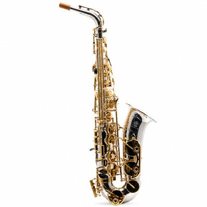 Yamaha YAS-480SGLKY Intermediate Alto Saxophone in Silver Plate with Gold Lacquer Keys