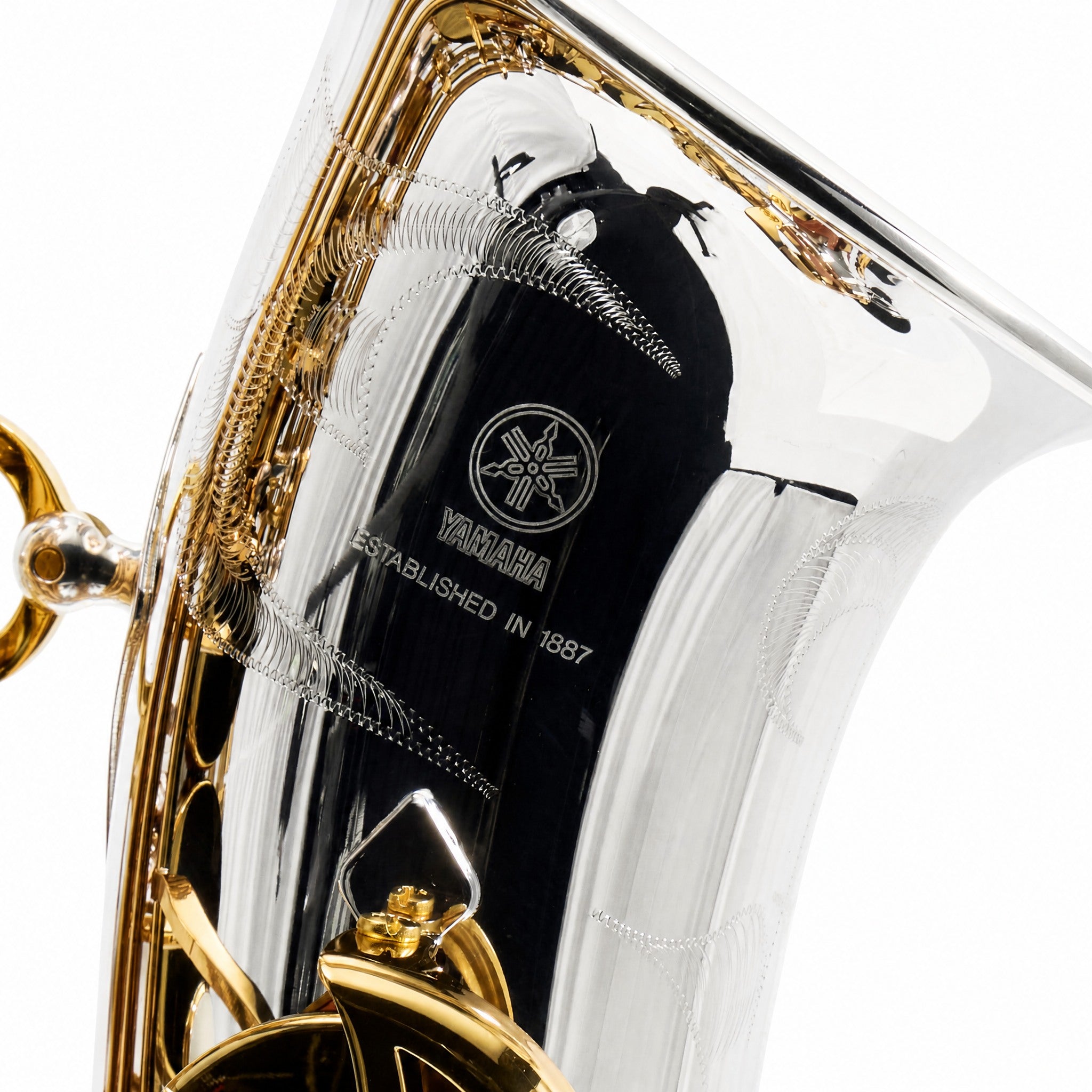 Yamaha YAS-480SGLKY Intermediate Alto Saxophone in Silver Plate with Gold Lacquer Keys