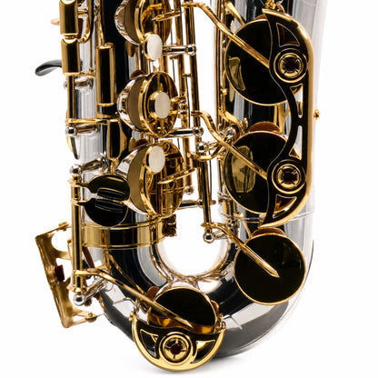 Yamaha YAS-480SGLKY Intermediate Alto Saxophone in Silver Plate with Gold Lacquer Keys