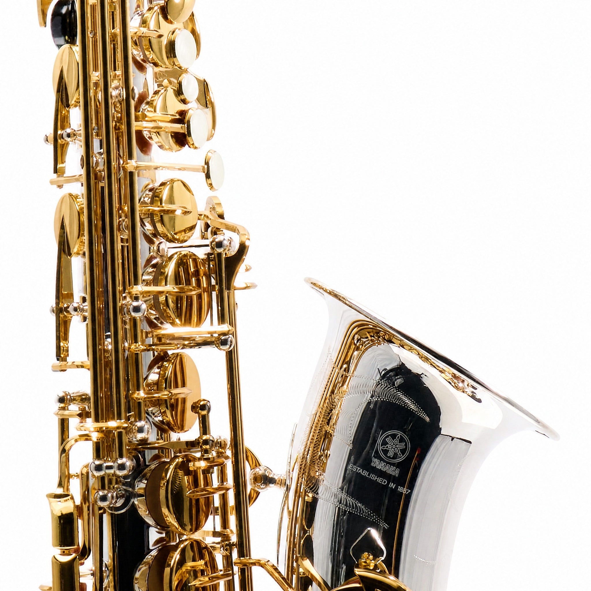Yamaha YAS-480SGLKY Intermediate Alto Saxophone in Silver Plate with Gold Lacquer Keys