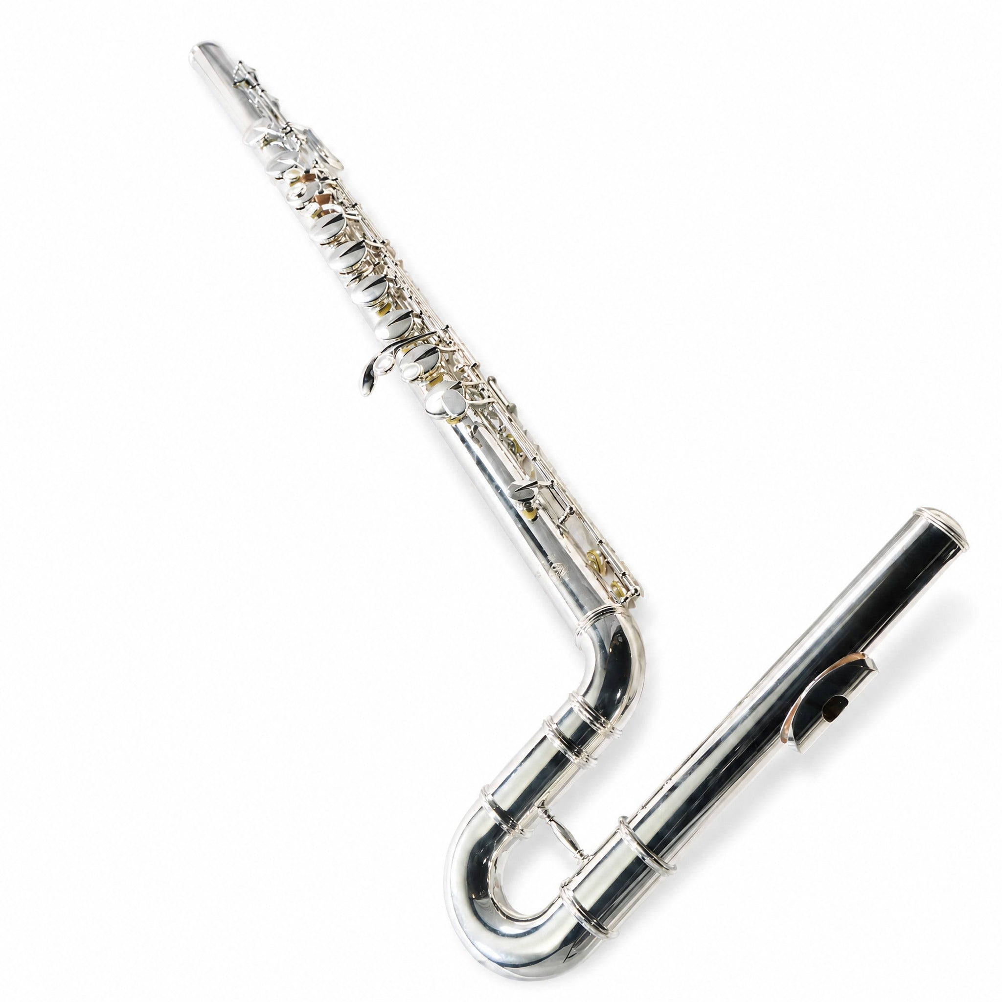 Jupiter JBF1100E Professional Vertical Bass Flute in Silver Plate