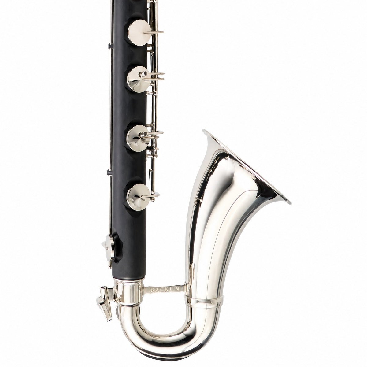 Backun Alpha Intermediate Low C Bass Clarinet with Nickel-Plated Keys