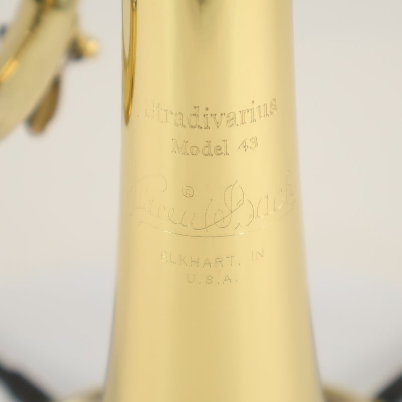 Bach Model 18043 Stradivarius Professional Bb Trumpet SN 792866 SUPERB- for sale at BrassAndWinds.com