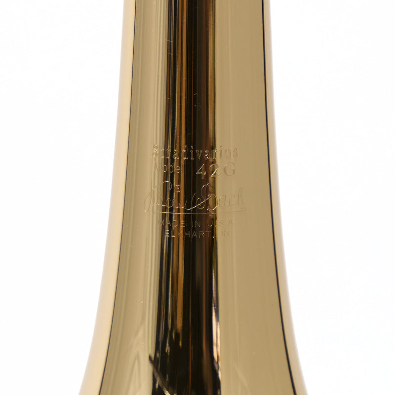 Bach Model 42B Stradivarius Professional Tenor Trombone with Gold Brass Bell OPEN BOX- for sale at BrassAndWinds.com
