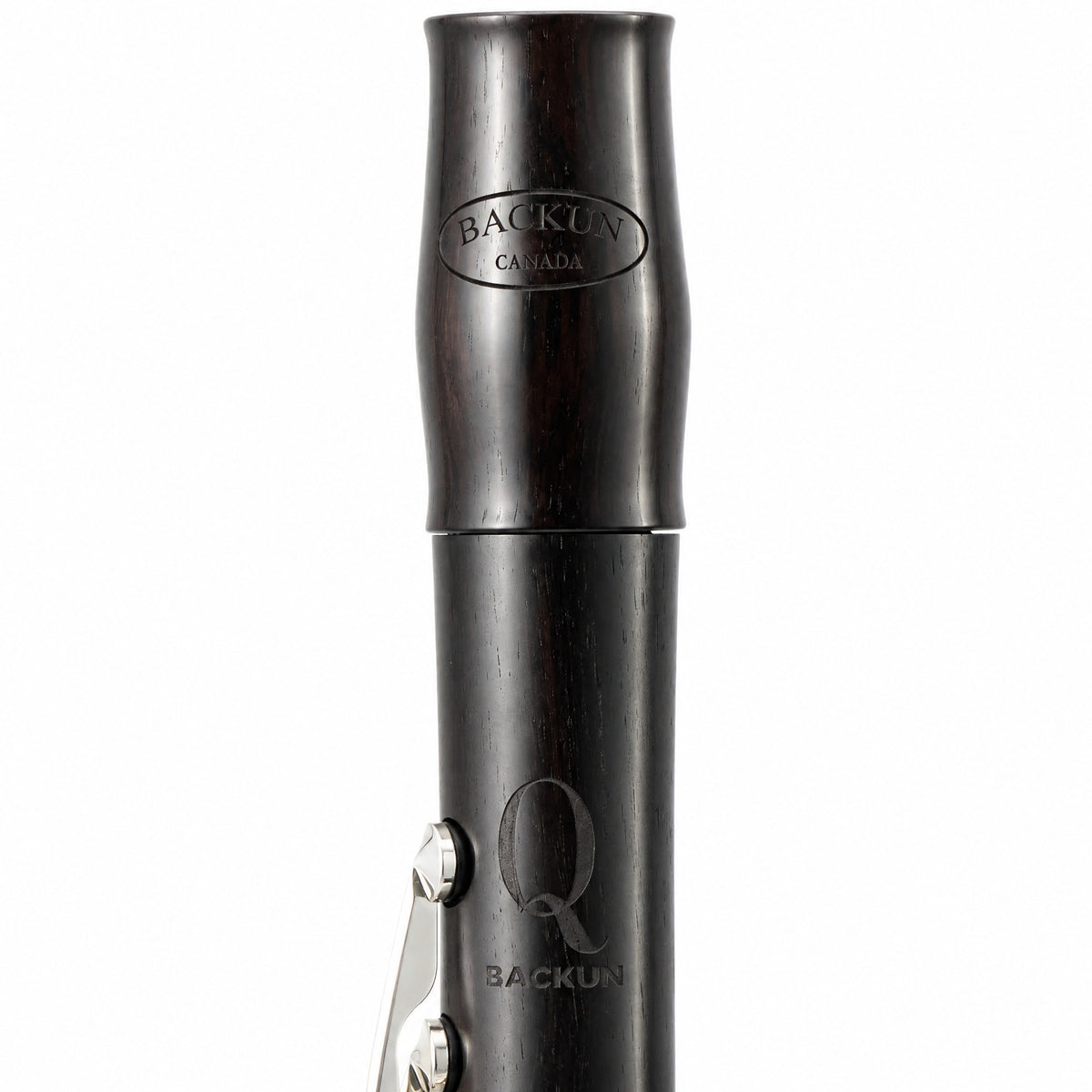 Backun BCLAQG-SKE Q-Series A Clarinet in Grenadilla with Silver Keys. Left Eb Key