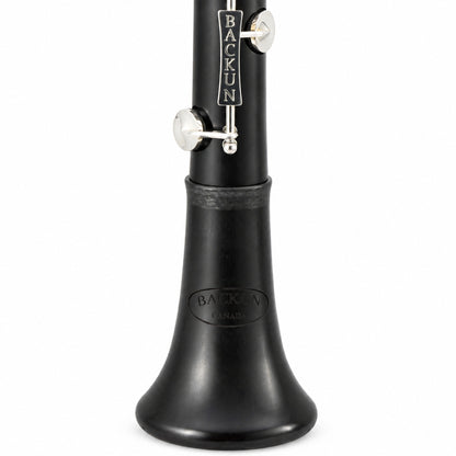 Backun BCLAQG-SKE Q-Series A Clarinet in Grenadilla with Silver Keys. Left Eb Key