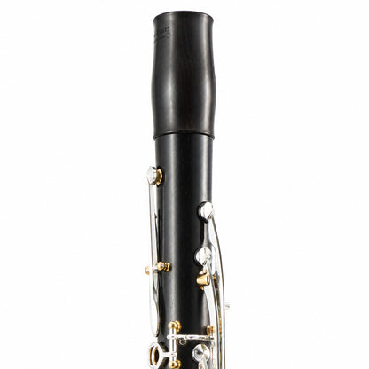 Backun BCLAQG-SKGE Q-Series A Clarinet in Grenadilla with Silver Keys, Gold Posts. Left Eb Key