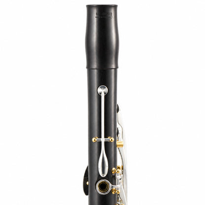 Backun BCLAQG-SKGE Q-Series A Clarinet in Grenadilla with Silver Keys, Gold Posts. Left Eb Key