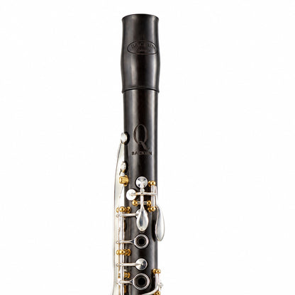 Backun BCLAQG-SKGE Q-Series A Clarinet in Grenadilla with Silver Keys, Gold Posts. Left Eb Key
