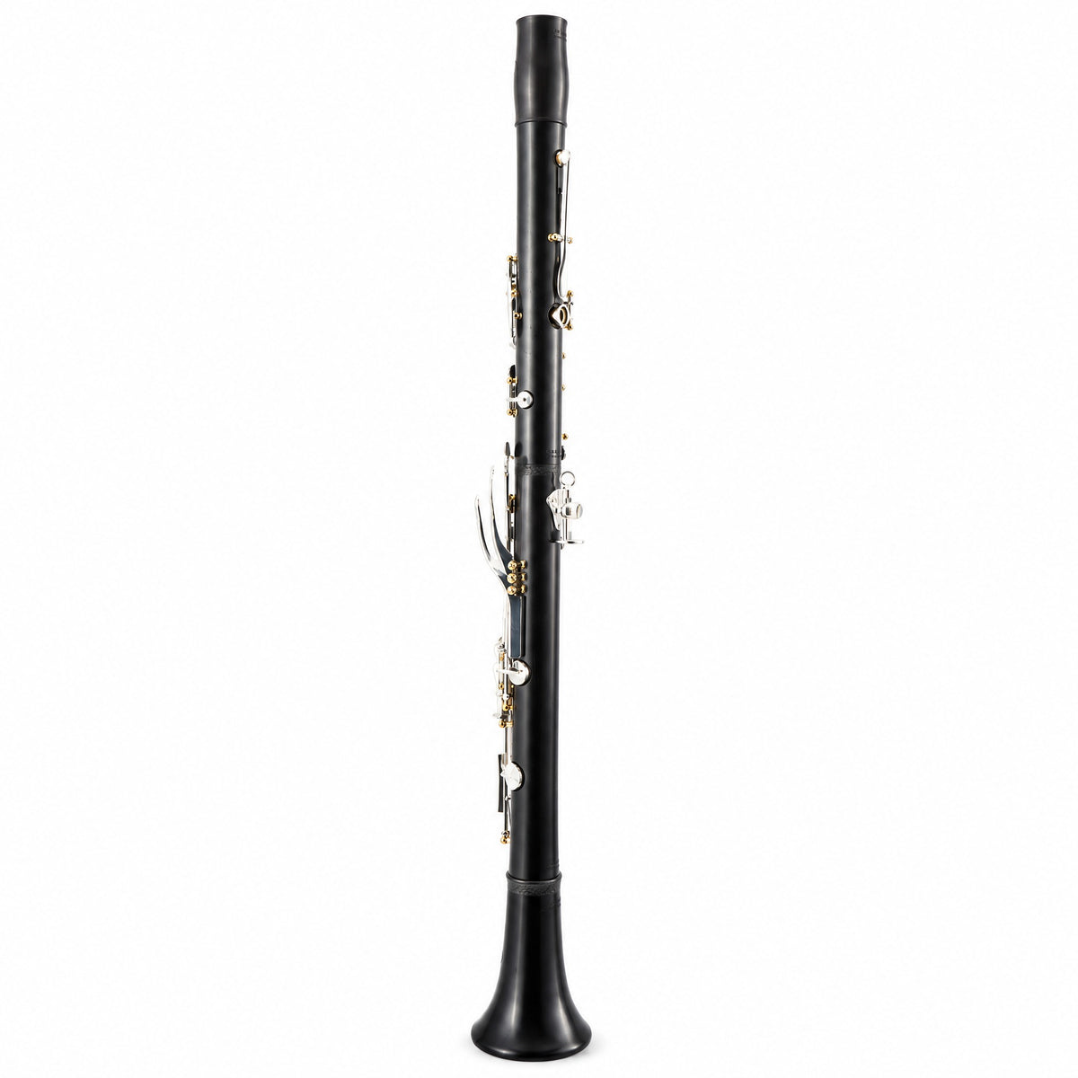 Backun BCLAQG-SKGE Q-Series A Clarinet in Grenadilla with Silver Keys, Gold Posts. Left Eb Key