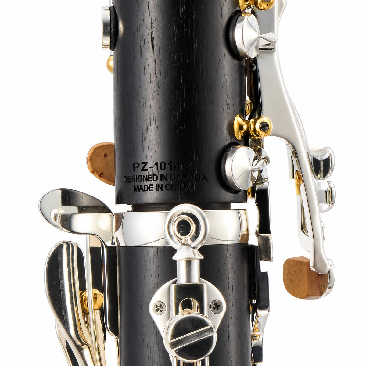 Backun BCLBPROTG-SKGE Protégé Bb Clarinet in Grenadilla with Silver Keys, Gold Posts, Left Eb Key