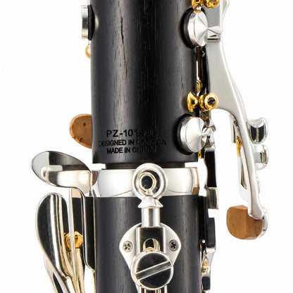Backun BCLBPROTG-SKGE Protégé Bb Clarinet in Grenadilla with Silver Keys, Gold Posts, Left Eb Key
