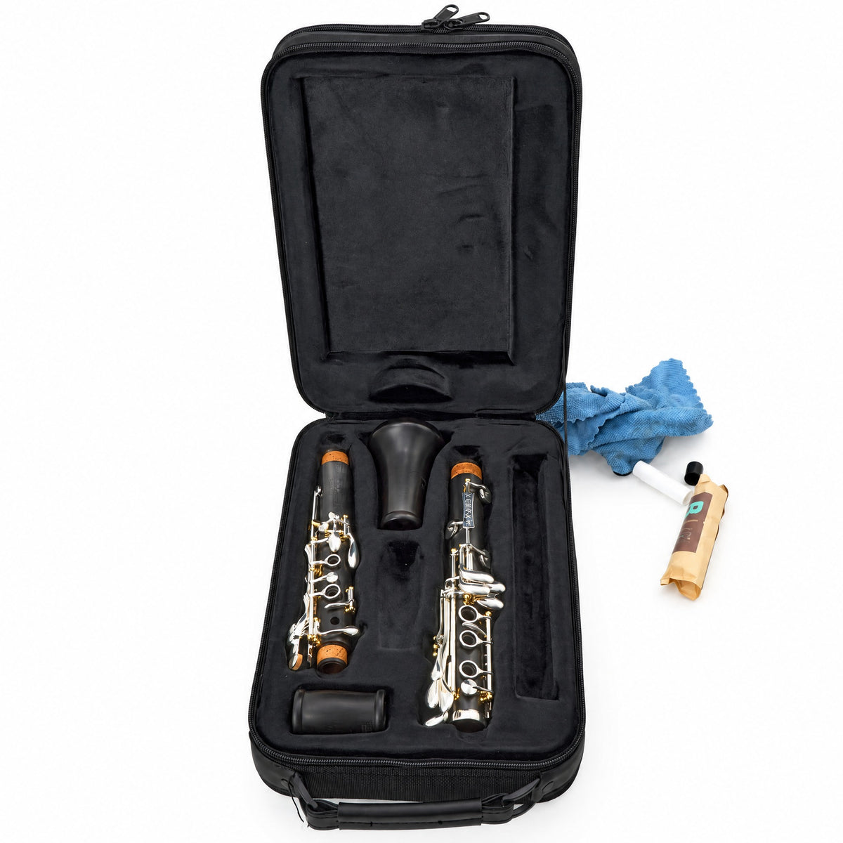 Backun BCLBPROTG-SKGE Protégé Bb Clarinet in Grenadilla with Silver Keys, Gold Posts, Left Eb Key