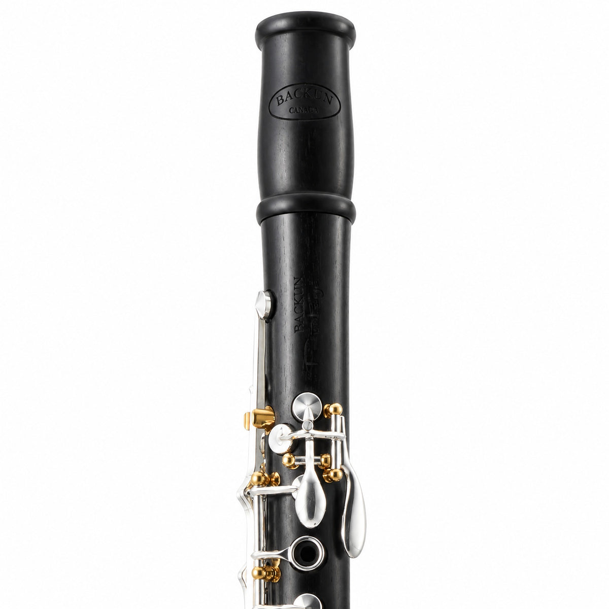 Backun BCLBPROTG-SKGE Protégé Bb Clarinet in Grenadilla with Silver Keys, Gold Posts, Left Eb Key
