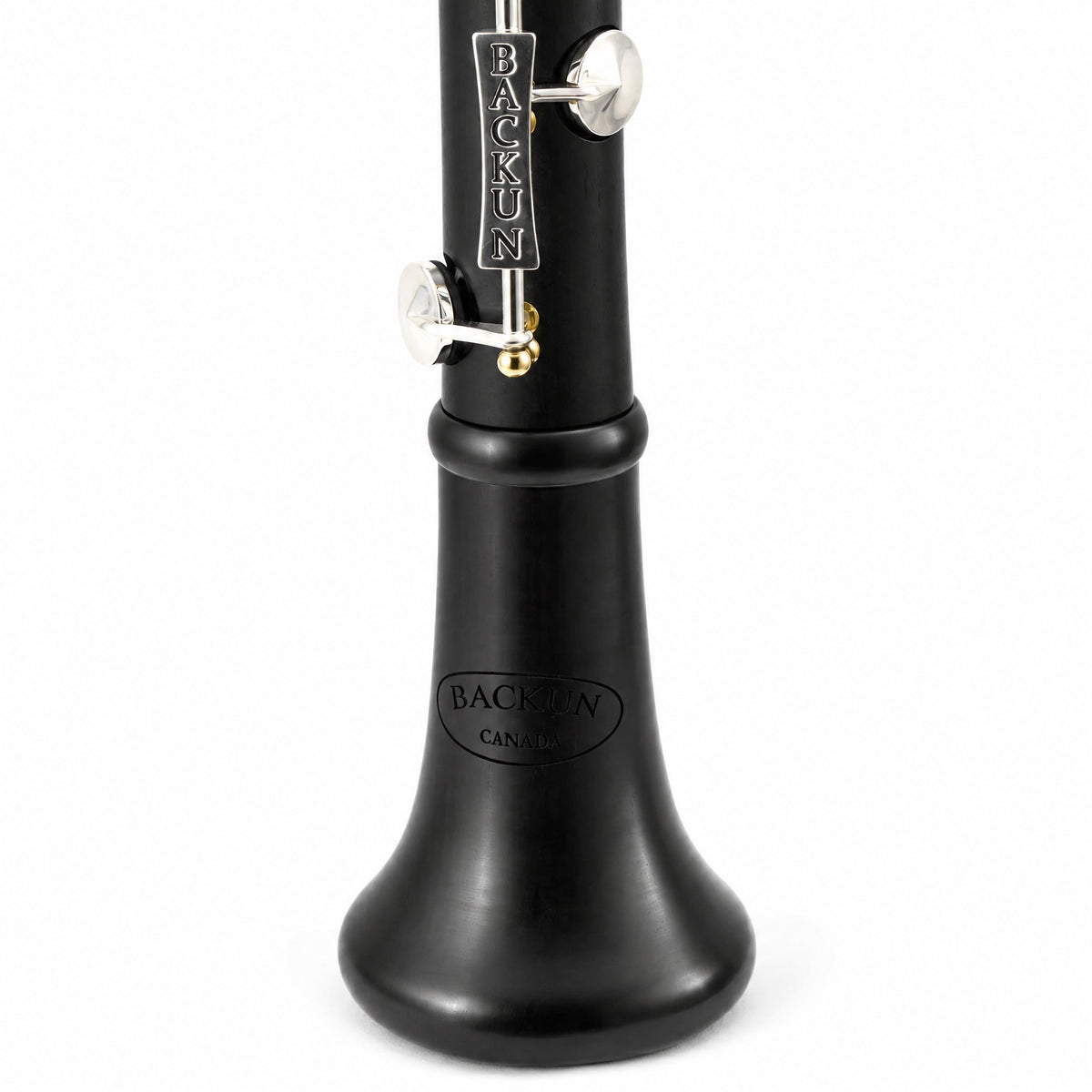 Backun BCLBPROTG-SKGE Protégé Bb Clarinet in Grenadilla with Silver Keys, Gold Posts, Left Eb Key