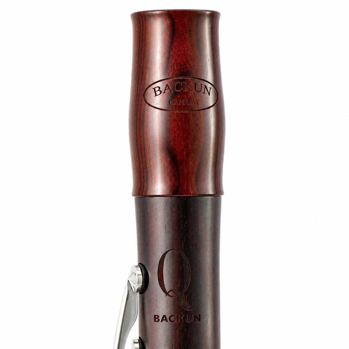 Backun BCLBQC-SKG Q-Series Bb Clarinet in Cocobolo with Silver Keys, Gold Posts