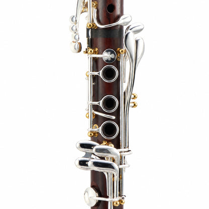Backun BCLBQC-SKG Q-Series Bb Clarinet in Cocobolo with Silver Keys, Gold Posts