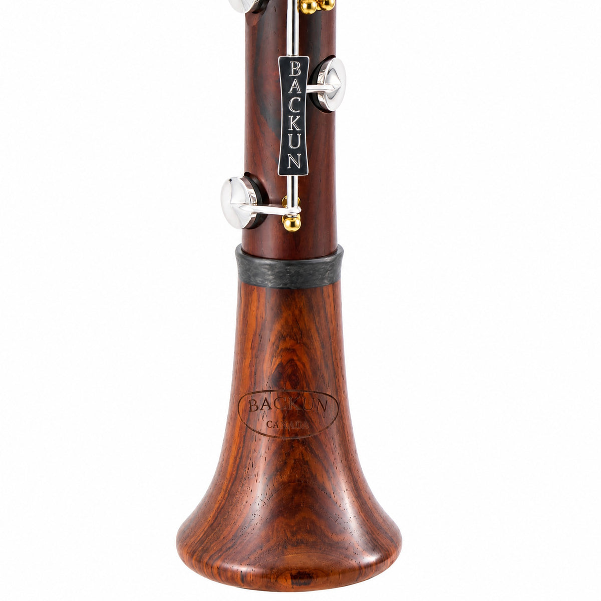 Backun BCLBQC-SKG Q-Series Bb Clarinet in Cocobolo with Silver Keys, Gold Posts