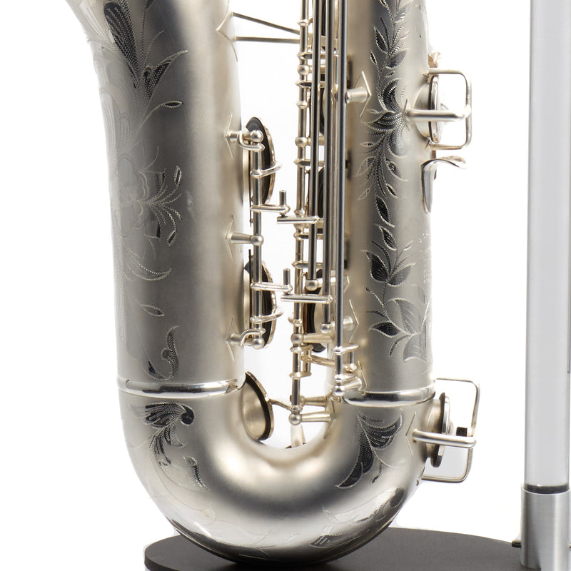 Buescher 400 Top Hat & Cane Tenor Saxophone in Satin Silver SN 309409 EXQUISITE- for sale at BrassAndWinds.com