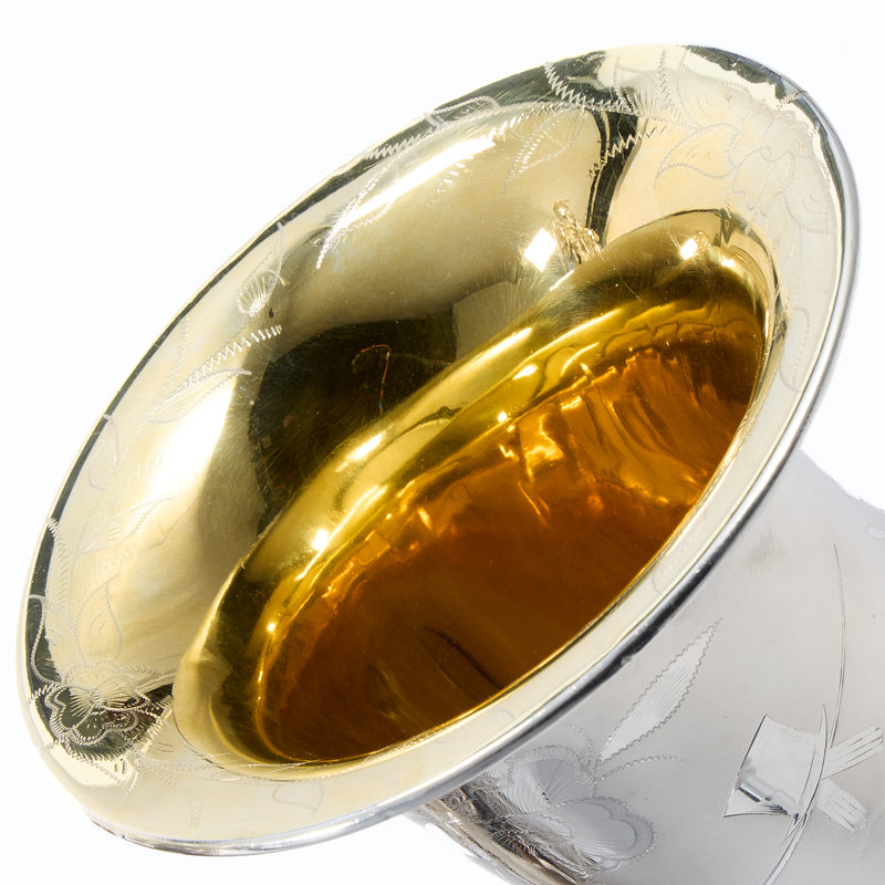 Buescher 400 Top Hat & Cane Tenor Saxophone in Satin Silver SN 309409 EXQUISITE- for sale at BrassAndWinds.com